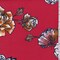 Fire Red/White Stylized Floral Double Brushed Jersey Knit Fabric By the Yard